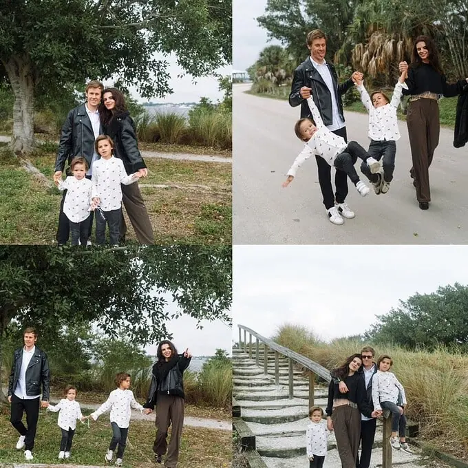 Art and Kristina with their family in Sarasota, Florida
